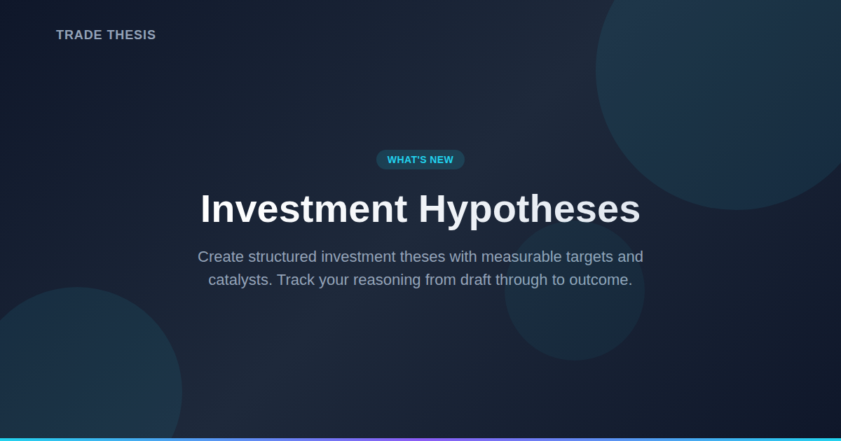 Investment Hypotheses