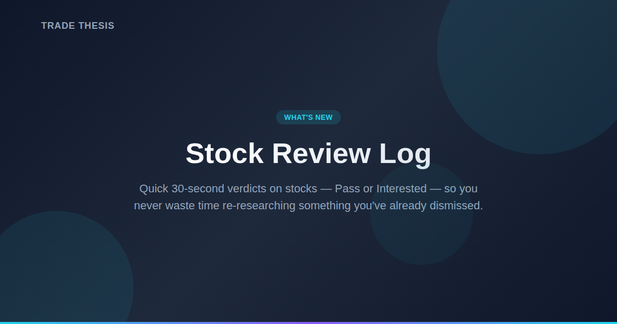 Stock Review Log